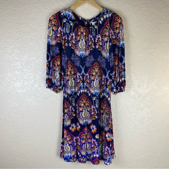 Maeve Anthropologie XS Sawyer balloon sleeve tunic dress Jersey knit floral - Picture 2 of 10